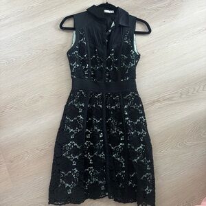 Karen Millen Black Rose Lace Midi Dress